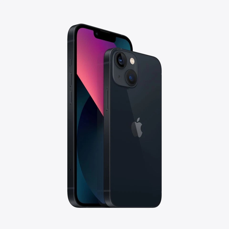Brand new Apple iPhone 13 in Midnight, 128GB storage, sealed in original Apple packaging.